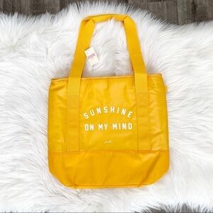 VS Pink Sunshine On My Mind Yellow Cooler Tote Bag